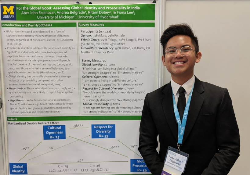 Aber John Espinoza presenting his research poster