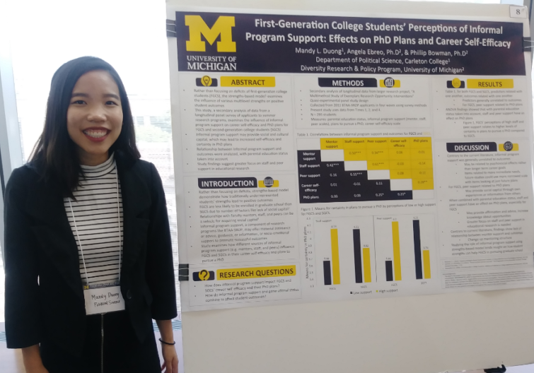 Mandy L. Duong presenting her research poster