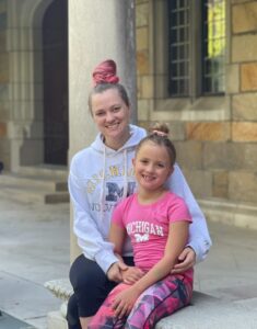 Photo of Jessica Pelton and a child