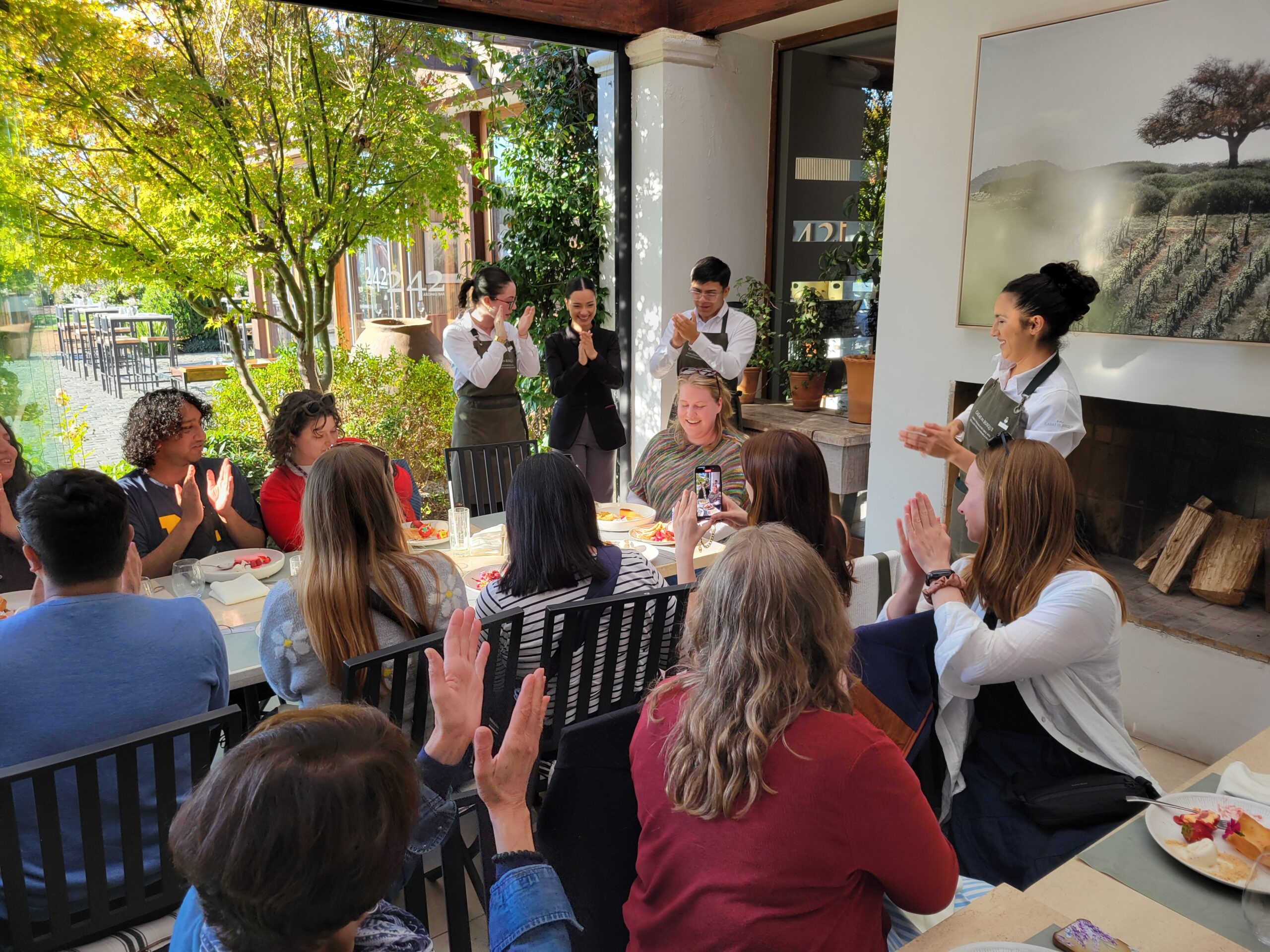 A student celebrates a birthday at Casas del Bosque, Chile