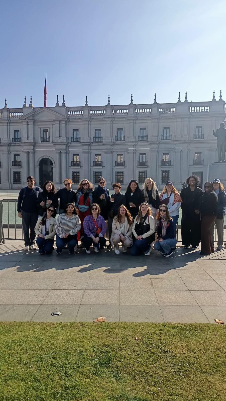 CSHPE experiential study program participants in front of La Moneda presidential palace, Chile